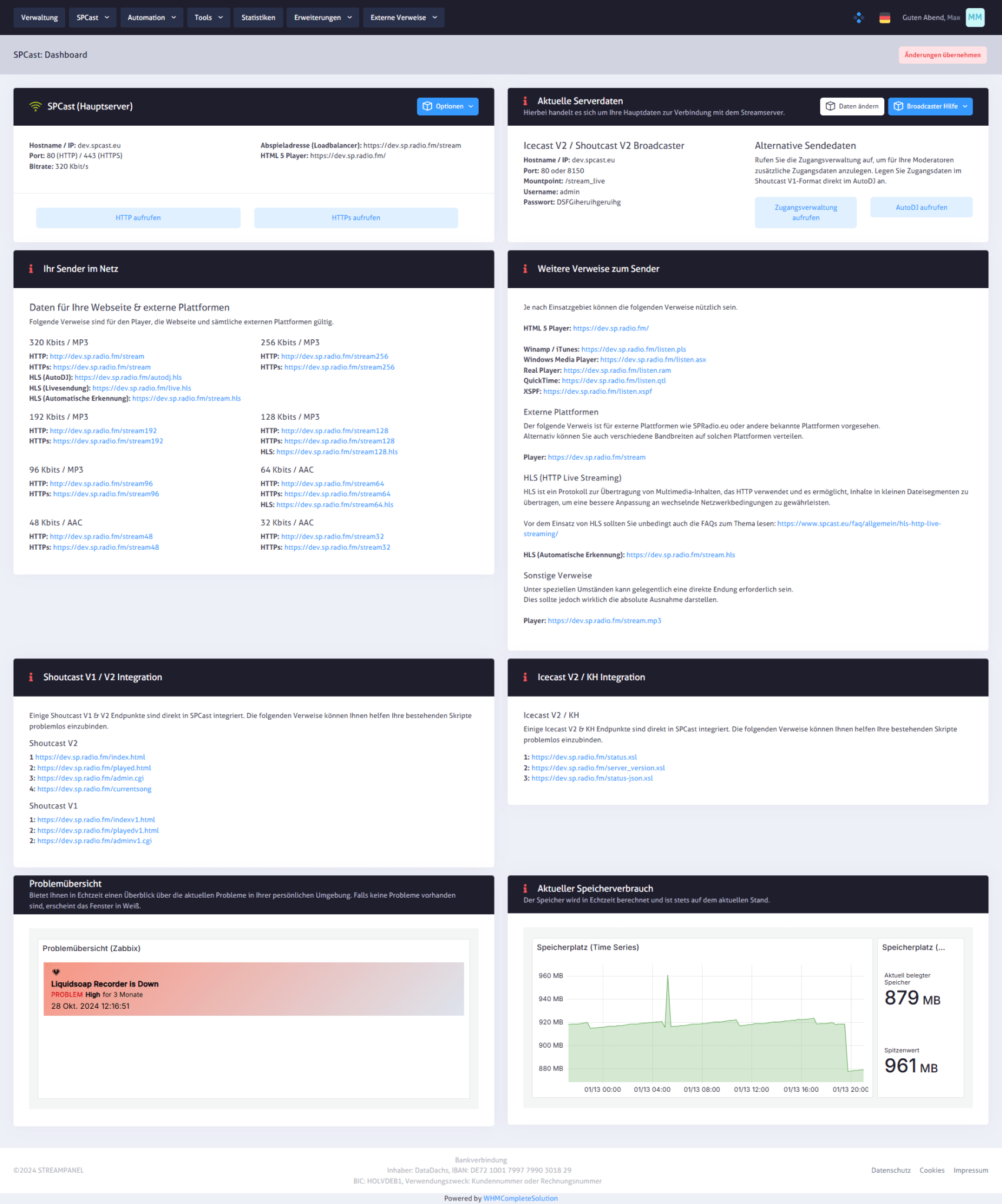 SPCast Dashboard