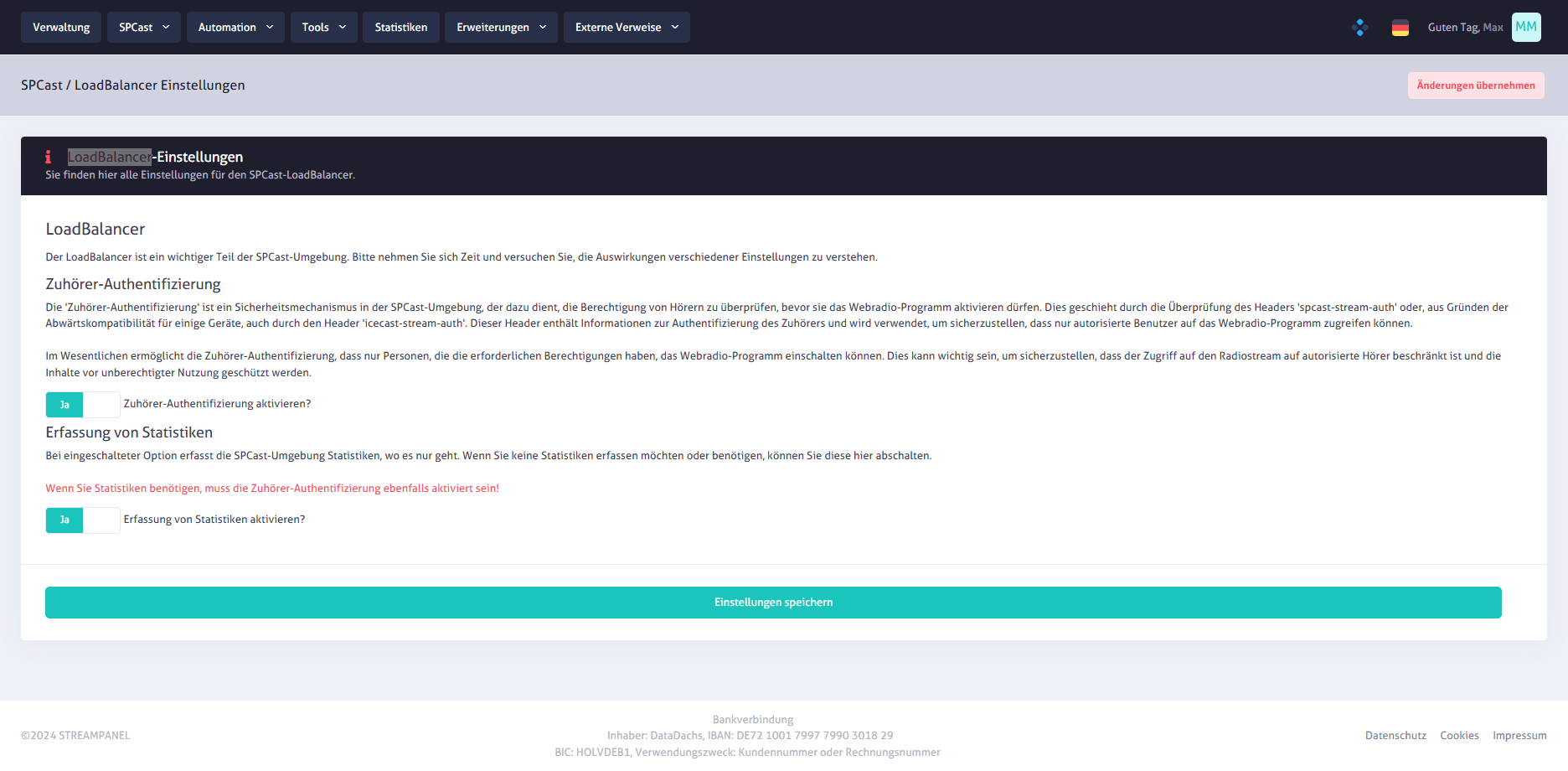 SPCast Settings: Load Balancer