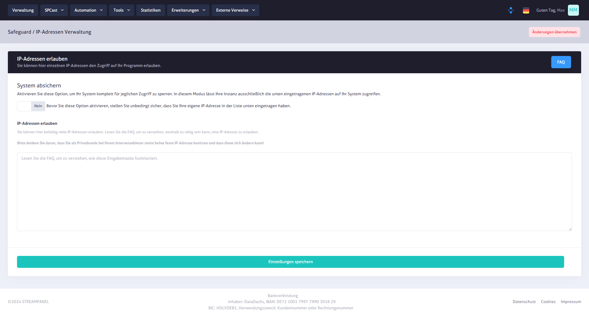 SPCast Extensions: Safeguard: Allow IP Addresses