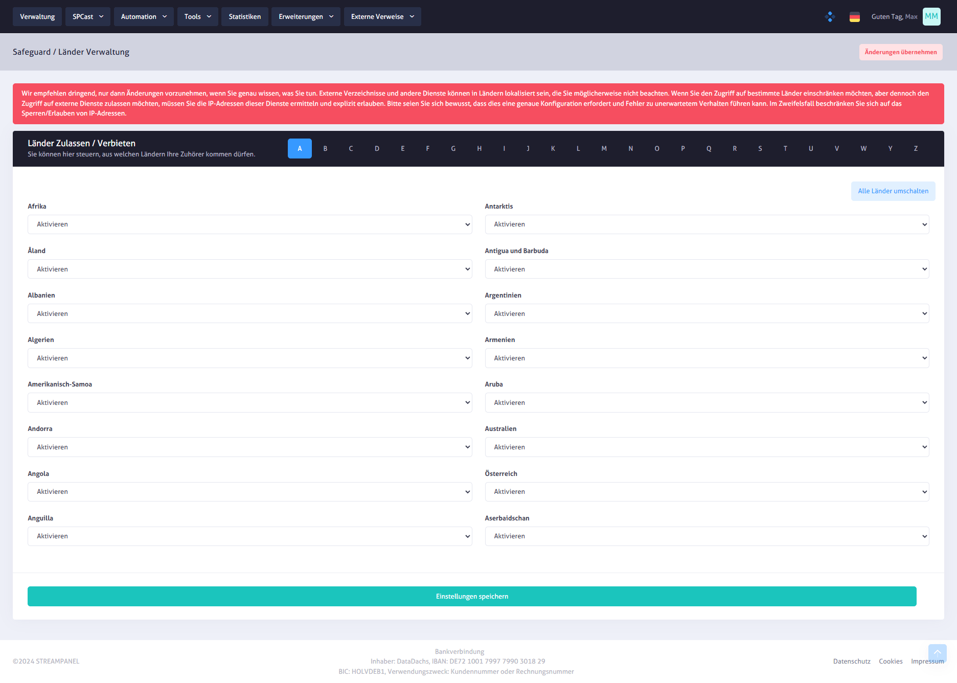 SPCast Extensions: Safeguard: Geoblocking (Allow/Block Countries)