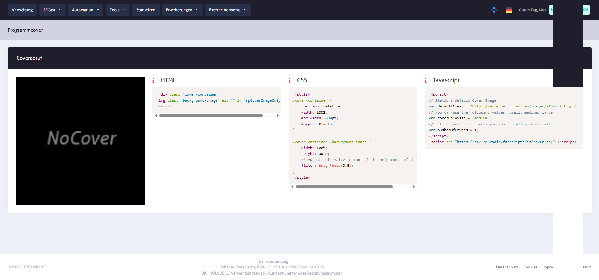 SPCast Tools: Program & Track Cover API